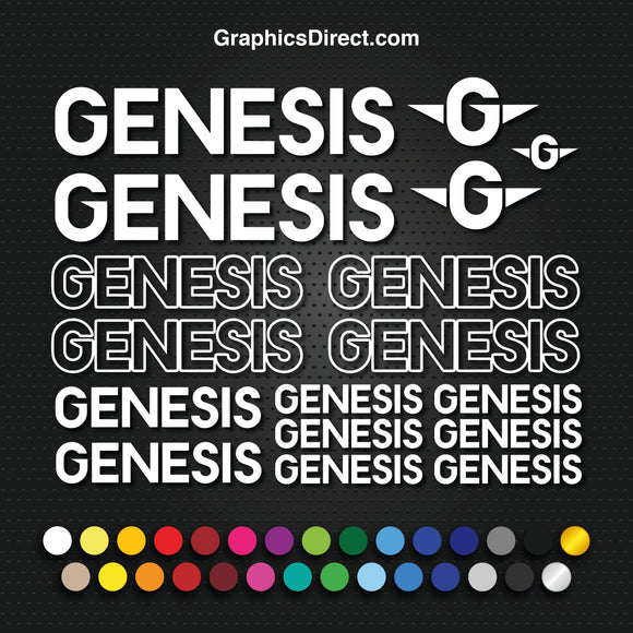 Genesis Vinyl Replacement Decal Sticker Sets.