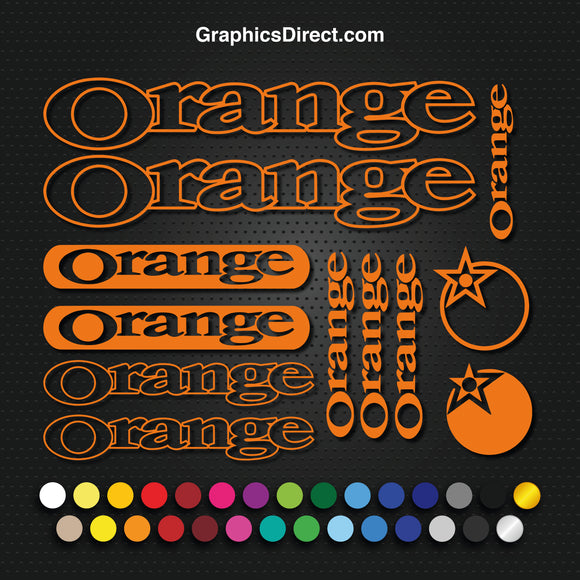 Orange Vinyl Replacement Decal Sticker Sets.