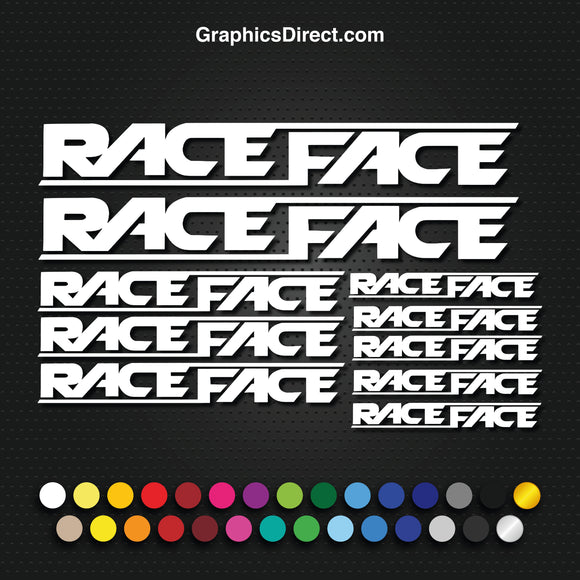 Race Face Vinyl Replacement Decal Sticker Sets.