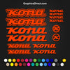Kona Vinyl Replacement Decals Stickers MTB Road Cycling Bike