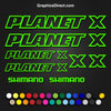 Planet X Replacement Vinyl Decal Graphic Sticker Set MTB DH XC Bike Outline