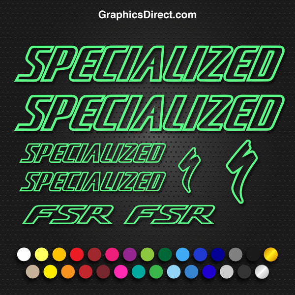 Specialized FSR Replacement Vinyl Decal Graphic Sticker Set MTB DH XC Bike Outline